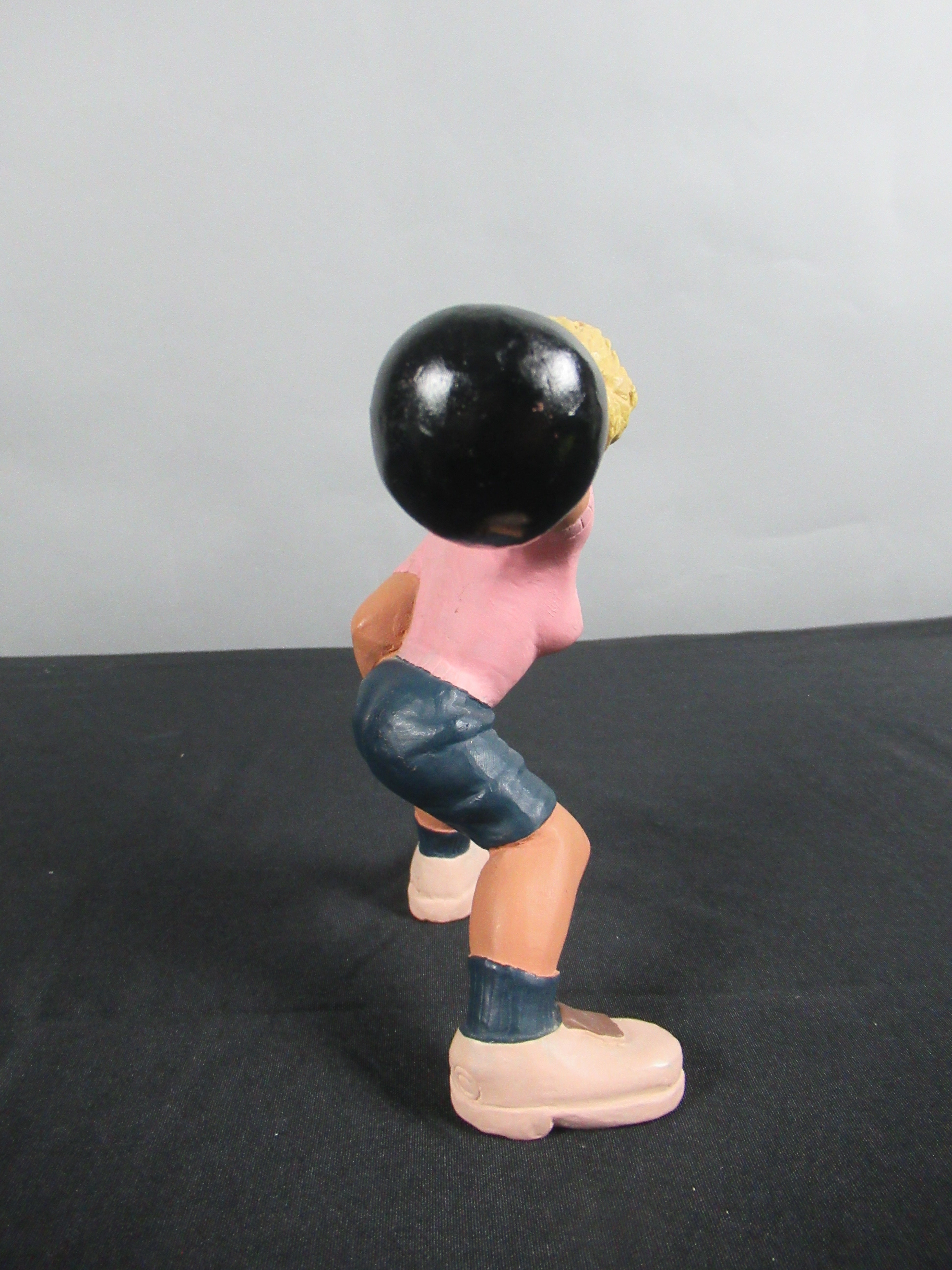 VINTAGE Bowling Figure Pair Set - L. L. Rittgers (c. 1940s) Collectible Sport Chalkware Statuettes